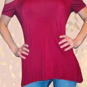 Burgundy cold shoulder backless skull design